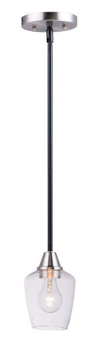 Maxim 96120CLBKSN One Light Mini Pendant, Black / Satin Nickel
