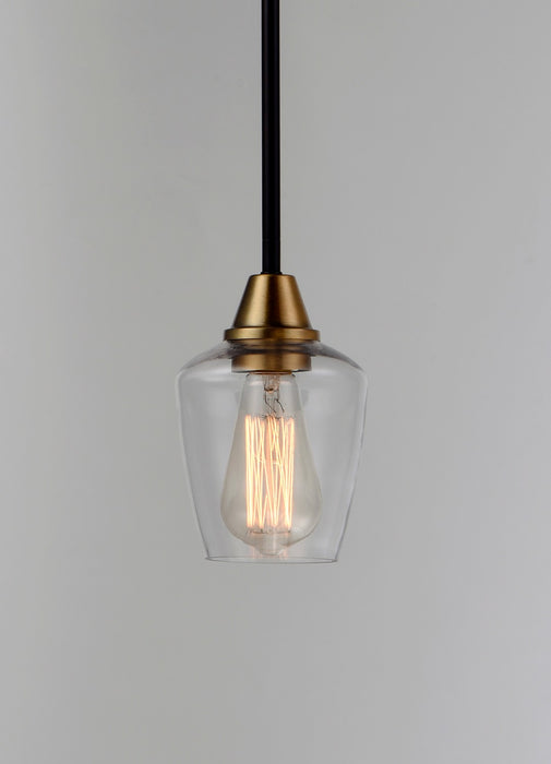Maxim 96120CLBZAB One Light Mini Pendant, Bronze / Antique Brass