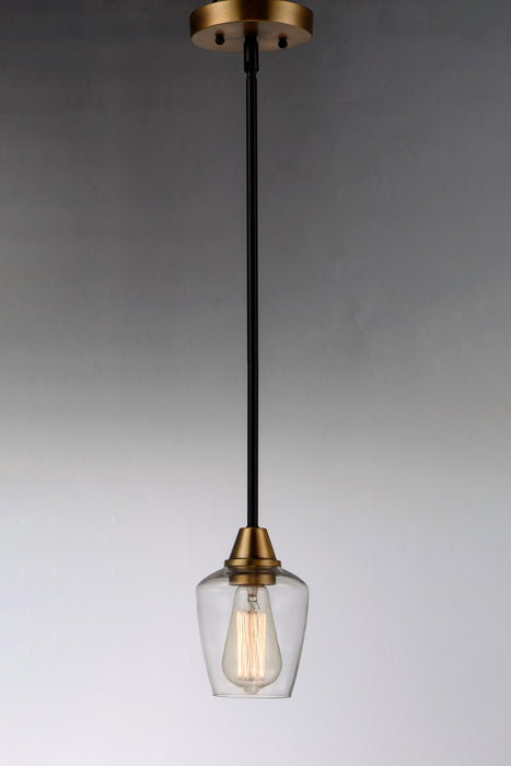 Maxim 96120CLBZAB One Light Mini Pendant, Bronze / Antique Brass