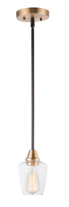Maxim 96120CLBZAB One Light Mini Pendant, Bronze / Antique Brass