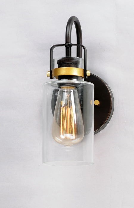Maxim 30170CLBZGLD One Light Wall Sconce, Bronze / Gold