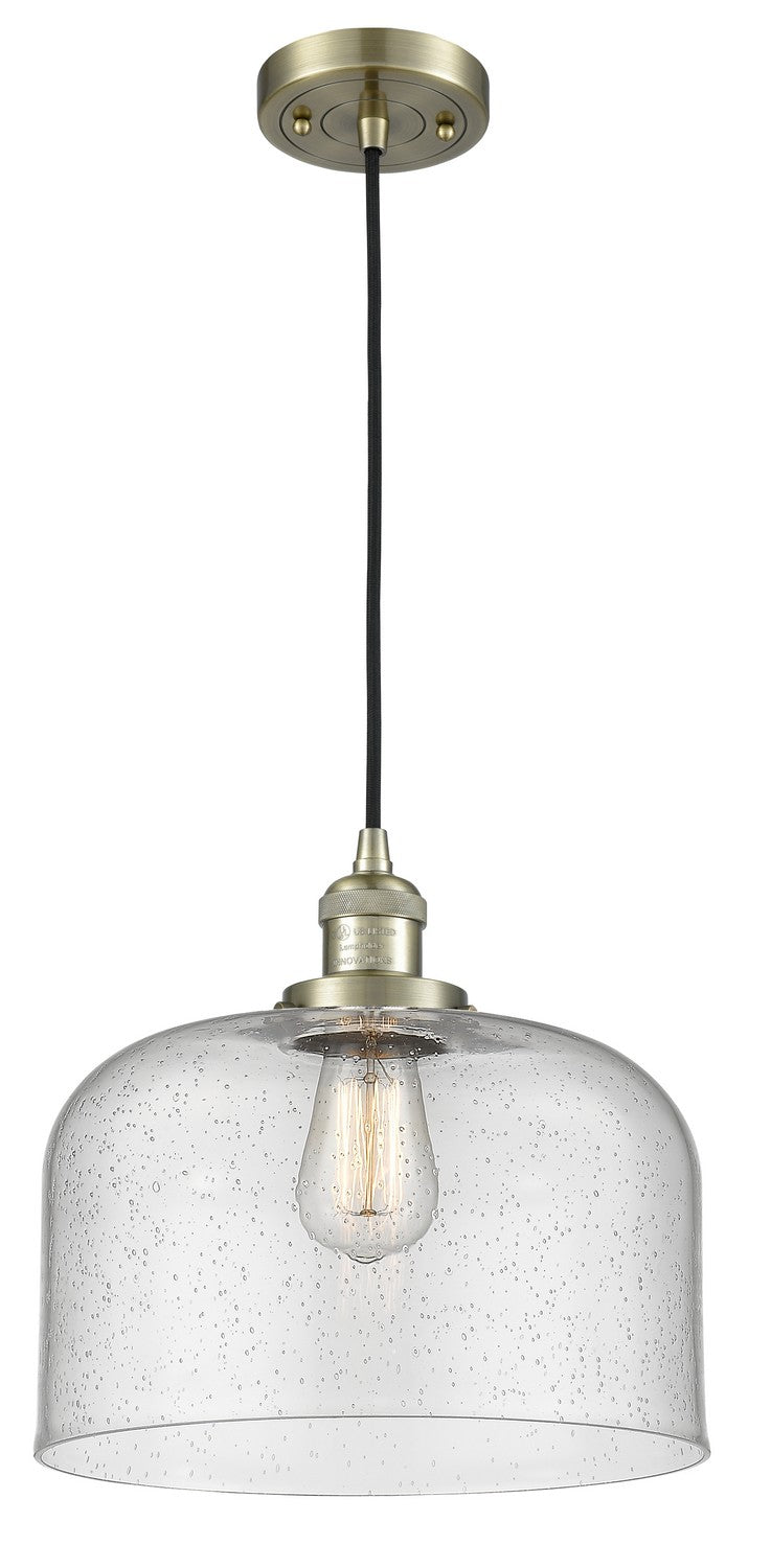 Innovations 201C-AB-G74-L One Light Mini Pendant, Antique Brass
