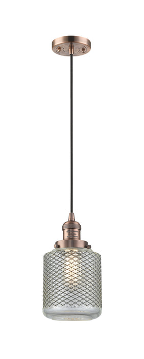Innovations 201C-AC-G262 One Light Mini Pendant, Antique Copper