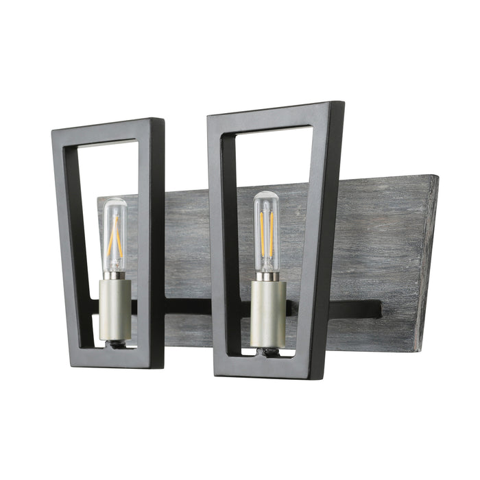 Varaluz 260B02BLG Two Light Bath, Black