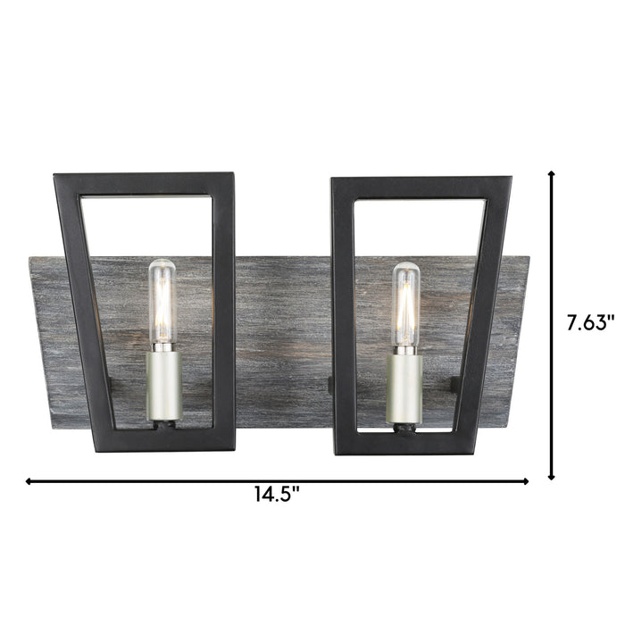 Varaluz 260B02BLG Two Light Bath, Black