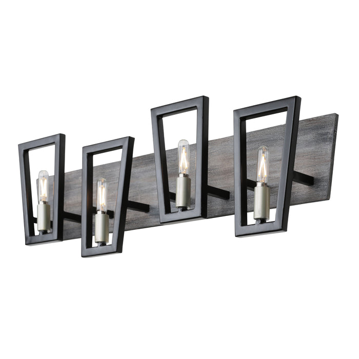 Varaluz 260B04BLG Four Light Bath, Black