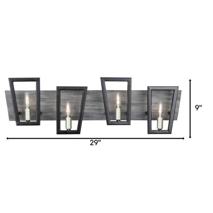 Varaluz 260B04BLG Four Light Bath, Black