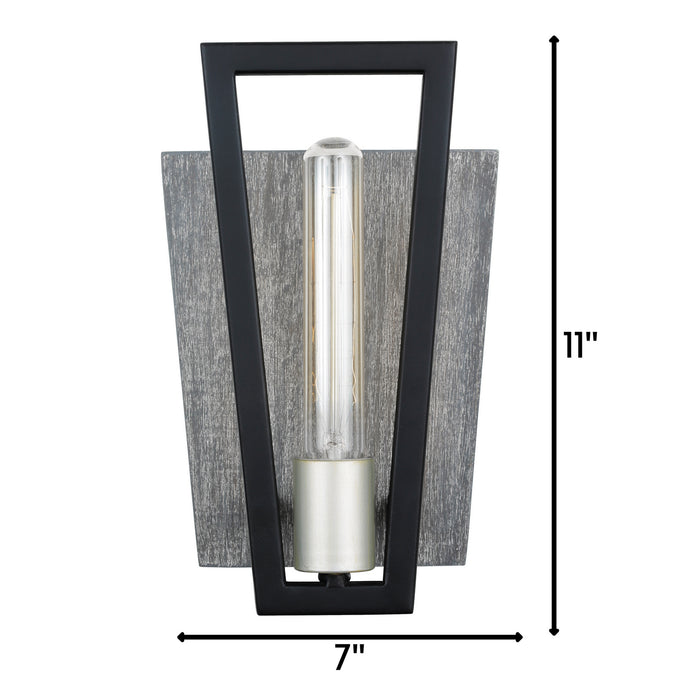 Varaluz 260W01BLG One Light Wall Sconce, Black