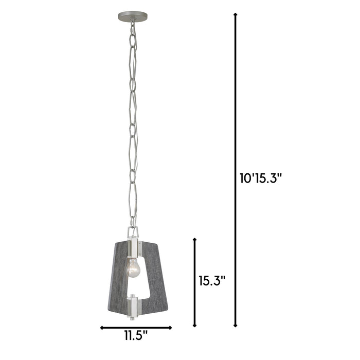 Varaluz 268M01SOG One Light Mini Pendant, Silverado