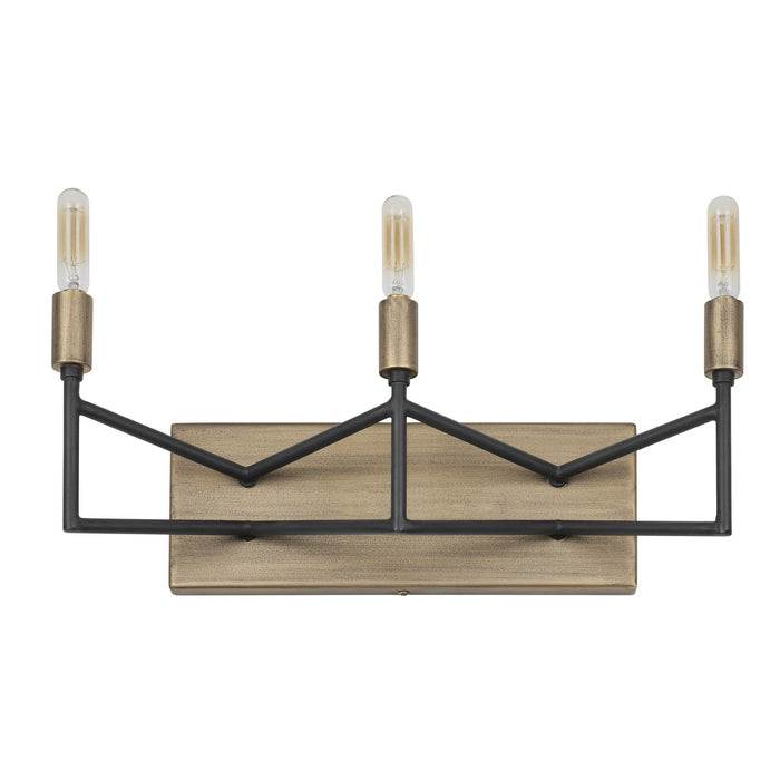 Varaluz 314B03HGCB Three Light Bath, Havana Gold/Carbon
