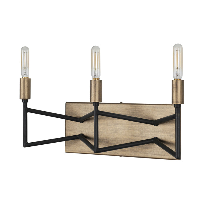 Varaluz 314B03HGCB Three Light Bath, Havana Gold/Carbon