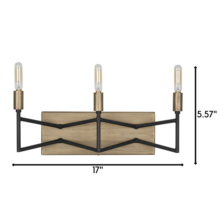Varaluz 314B03HGCB Three Light Bath, Havana Gold/Carbon