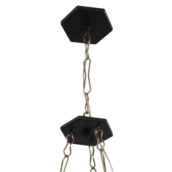 Varaluz 314C06HGCB Six Light Chandelier, Havana Gold/Carbon
