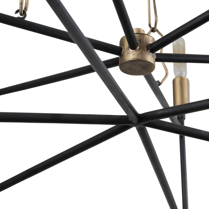 Varaluz 314C06HGCB Six Light Chandelier, Havana Gold/Carbon