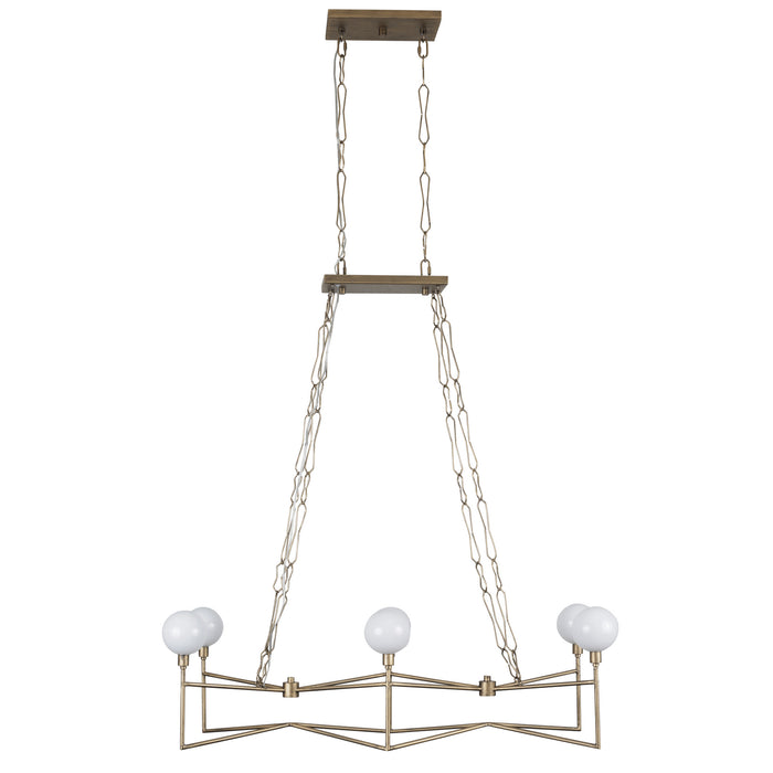 Varaluz 314N06HG Six Light Linear Pendant, Havana Gold