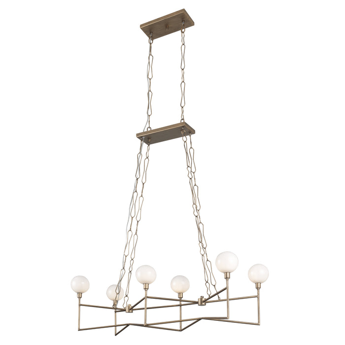 Varaluz 314N06HG Six Light Linear Pendant, Havana Gold