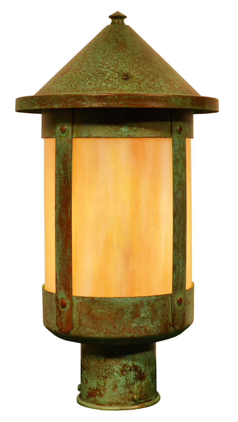 Arroyo BP-8GW-VP One Light Post Mount, Verdigris Patina