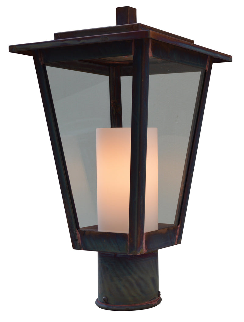 Arroyo BRP-8CLR/WHT-RC One Light Post Mount, Raw Copper