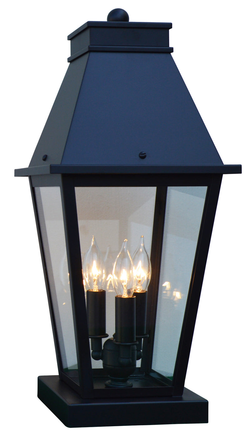 Arroyo CRC-8CLR-BK Three Light Column Mount, Satin Black