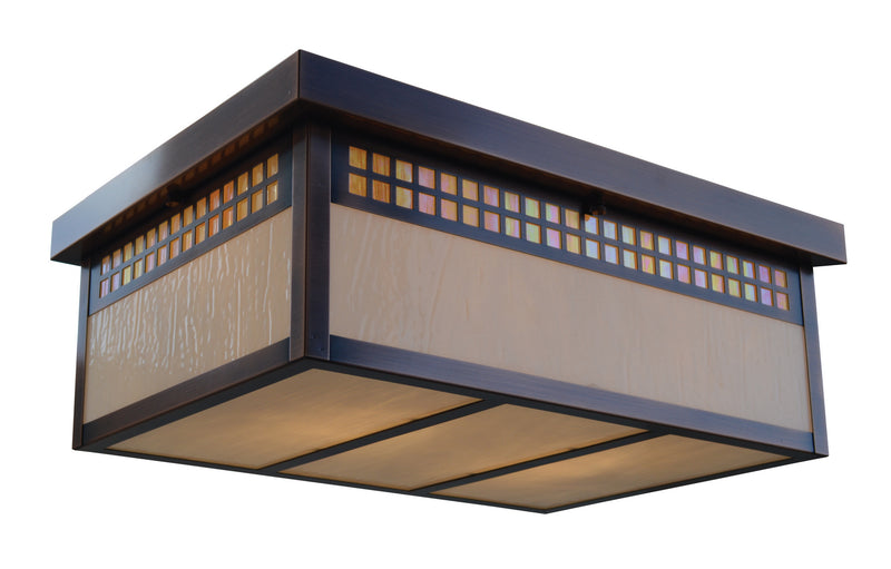 Arroyo GCM-18GWC-AC Two Light Flush Mount, Antique Copper