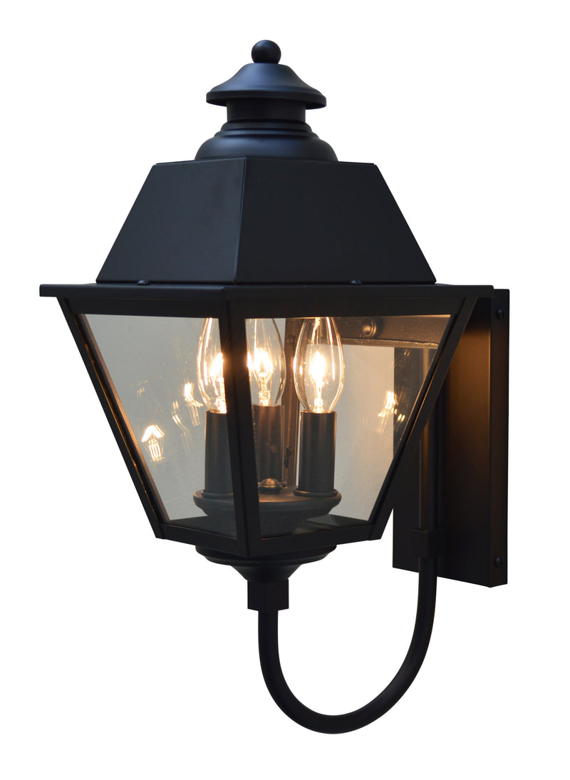 Arroyo INB-8MRCLR-BK Three Light Wall Mount, Satin Black