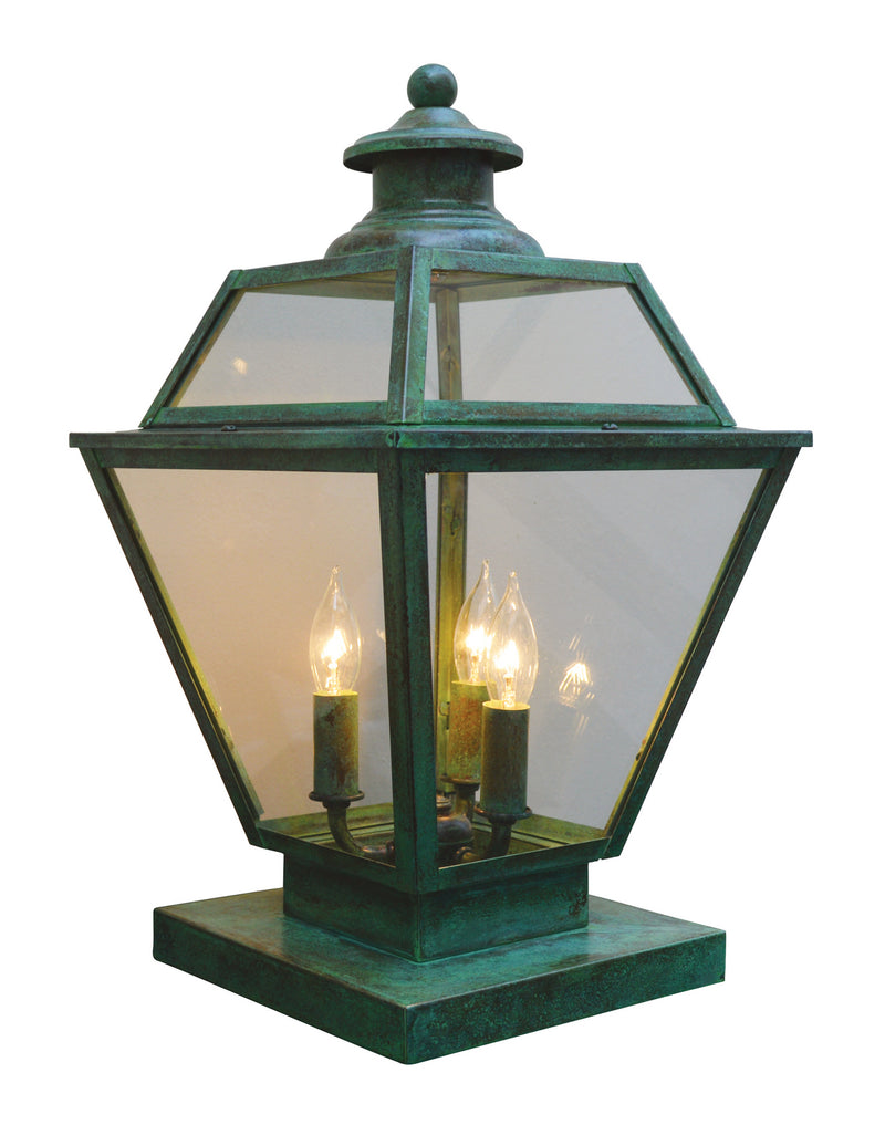 Arroyo INC-10GRCLR-VP Three Light Column Mount, Verdigris Patina