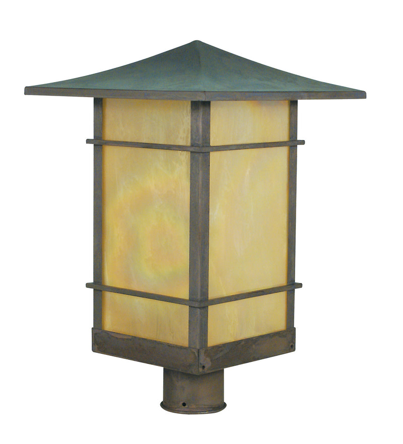 Arroyo KAP-12TSGW-VP One Light Post Mount, Verdigris Patina