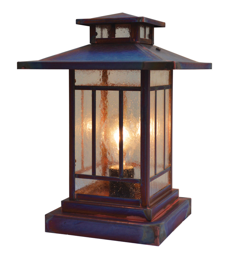Arroyo KC-9CS-RC One Light Column Mount, Raw Copper