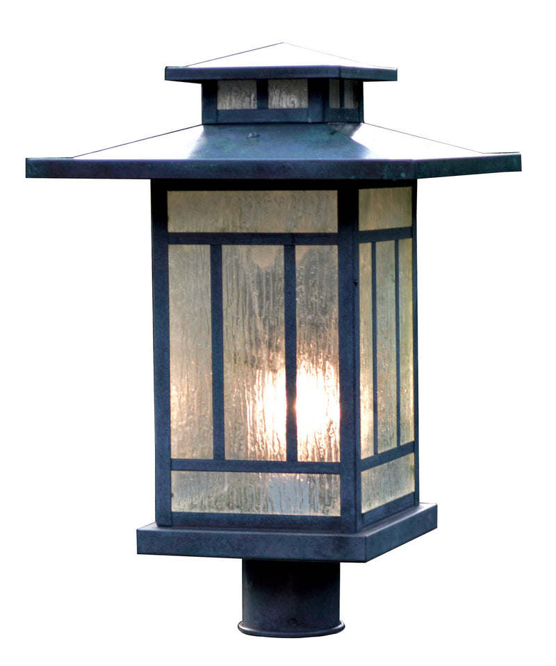 Arroyo KP-12RM-VP One Light Post Mount, Verdigris Patina