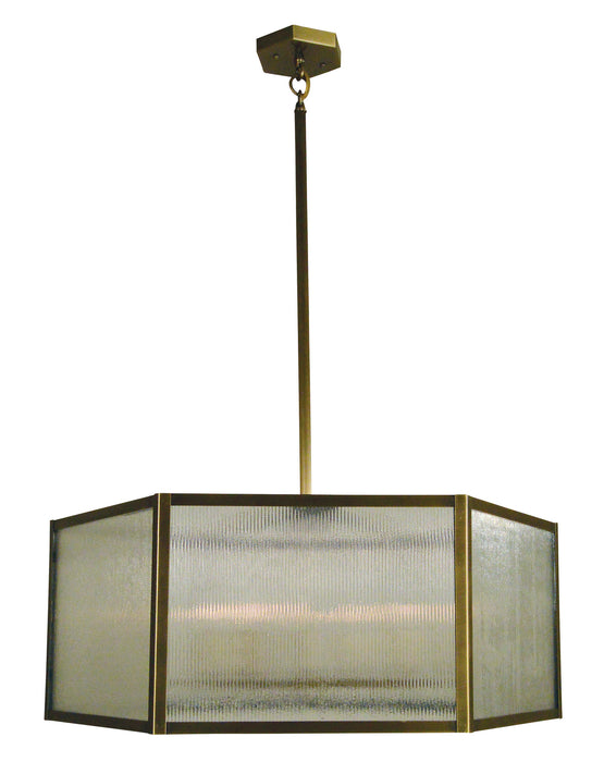 Arroyo LYCH-26AE-AB Four Light Chandelier, Antique Brass