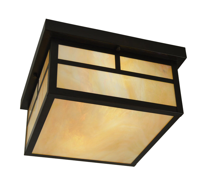Arroyo MCM-12TGW-BZ Two Light Flush Mount, Bronze