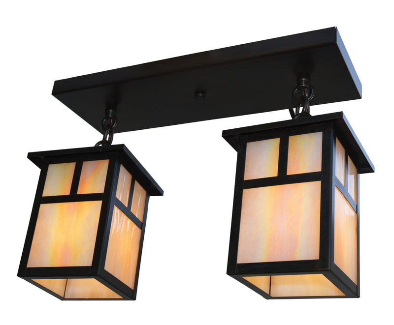 Arroyo MCM-5/2TGW-BZ Two Light Ceiling Mount, Bronze