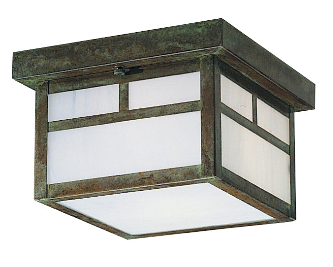 Arroyo MCM-7TWO-VP One Light Flush Mount, Verdigris Patina