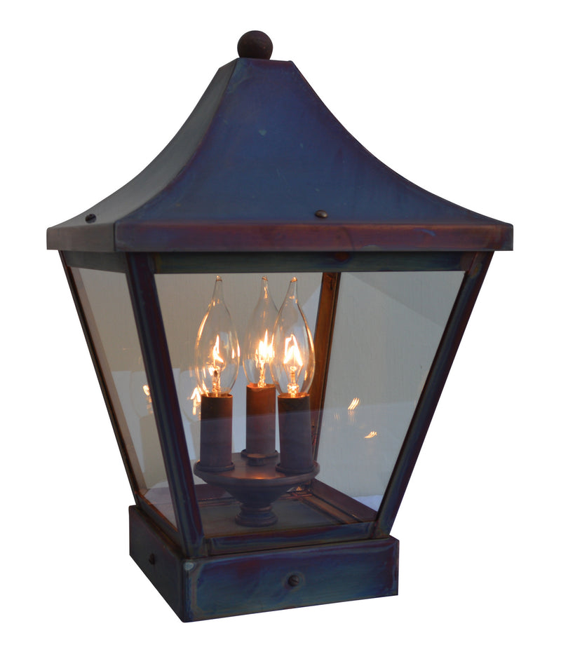 Arroyo NAC-10CLR-RC Three Light Column Mount, Raw Copper