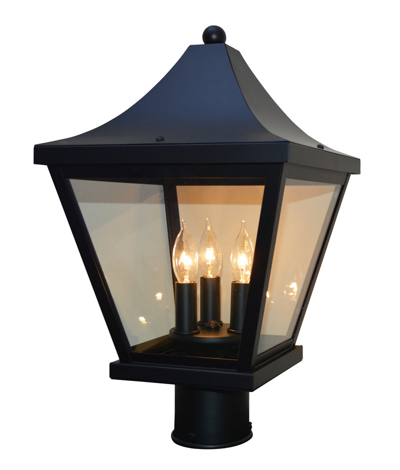 Arroyo NAP-10CLR-BK Three Light Post Mount, Satin Black