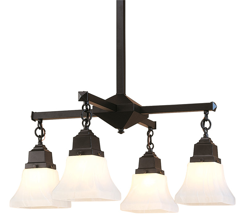 Arroyo RCH-4-BK Four Light Chandelier, Satin Black