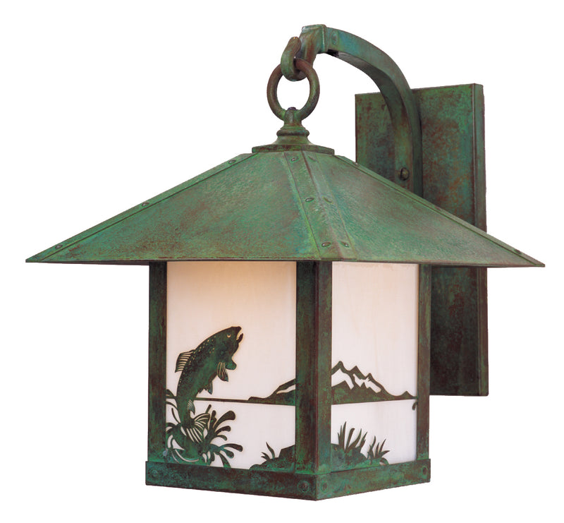 Arroyo TRB-9TRWO-VP One Light Wall Mount, Verdigris Patina