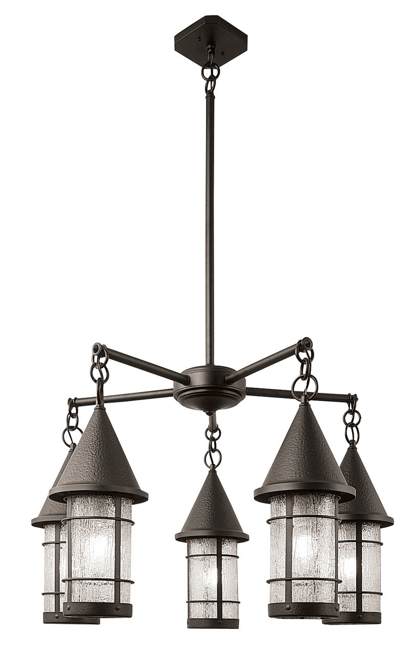Arroyo VCH-7/5RM-BZ Five Light Chandelier, Bronze