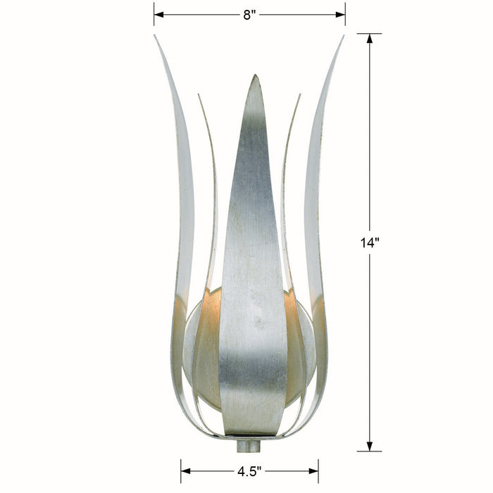 Crystorama 511-SA One Light Wall Sconce, Antique Silver