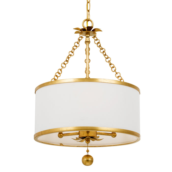 Crystorama 513-GA Three Light Chandelier, Antique Gold