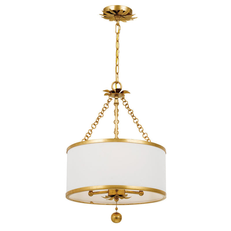Crystorama 513-GA Three Light Chandelier, Antique Gold