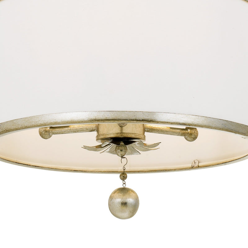 Crystorama 513-SA Three Light Chandelier, Antique Silver