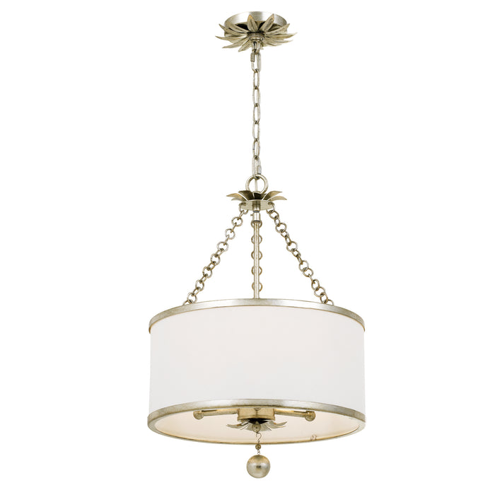 Crystorama 513-SA Three Light Chandelier, Antique Silver