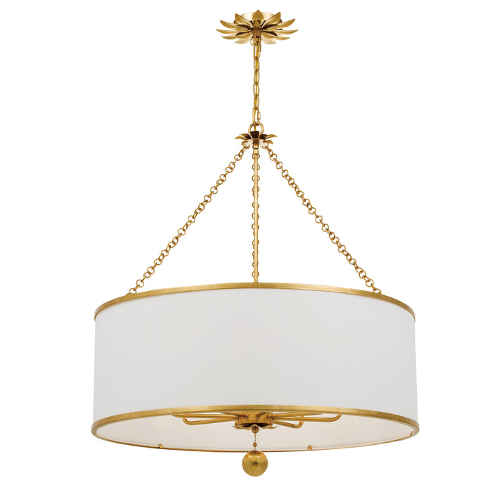 Crystorama 515-GA Eight Light Chandelier, Antique Gold