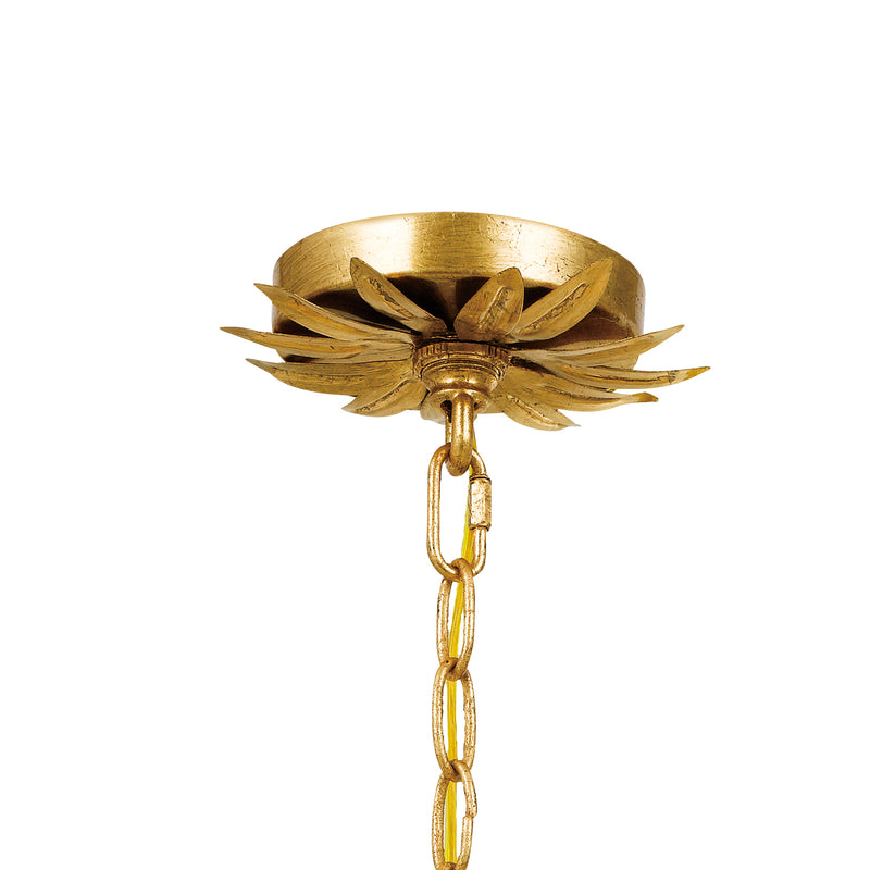 Crystorama 515-GA Eight Light Chandelier, Antique Gold