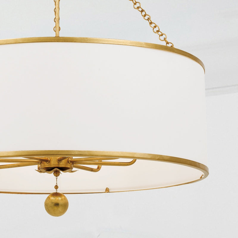 Crystorama 515-GA Eight Light Chandelier, Antique Gold