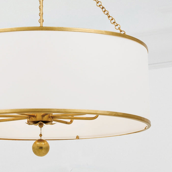 Crystorama 515-GA Eight Light Chandelier, Antique Gold