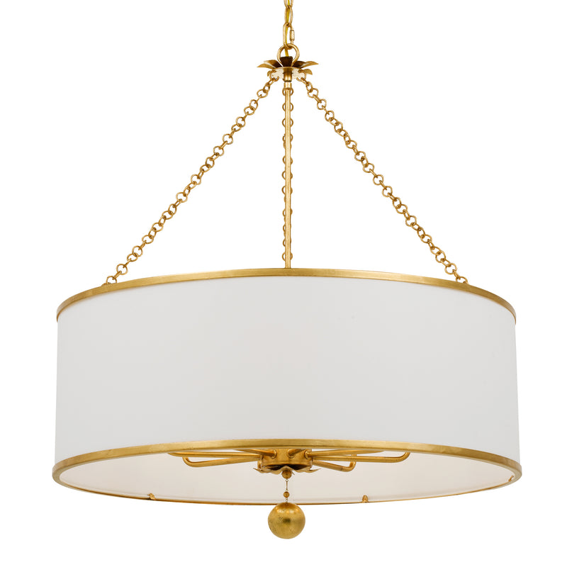 Crystorama 515-GA Eight Light Chandelier, Antique Gold