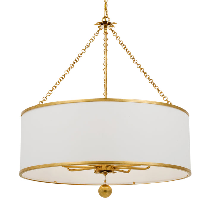 Crystorama 515-GA Eight Light Chandelier, Antique Gold