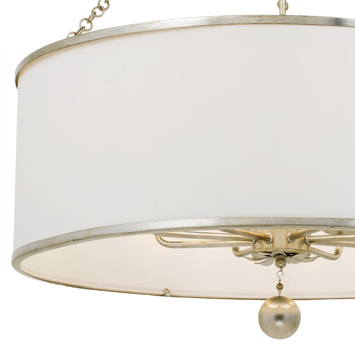Crystorama 515-SA Eight Light Chandelier, Antique Silver